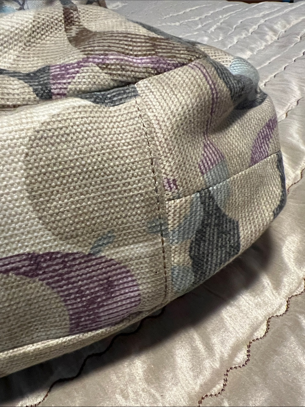 VTG COACH Lynn Soho Multicolor Optic Art Linen Hobo Bag Purse & Bucket Hat - Picture 14 of 15